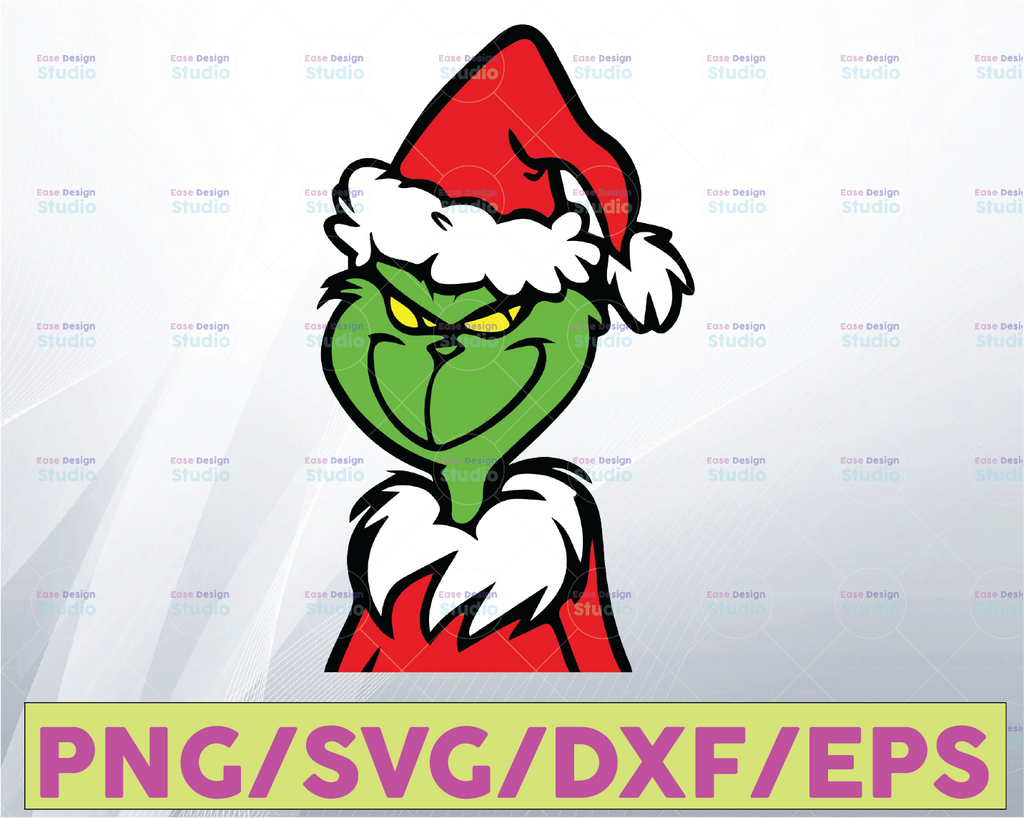 Grinch Face SVG, Png & Dxf | Grinch SVG |  Cutting Image, Cut File, Christmas Cricut, Christmas Cut File