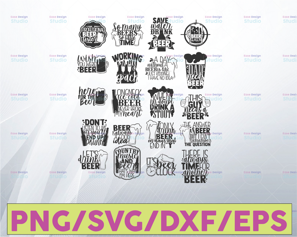 Beer SVG Bundle, Beer Drinking svg cut files, Beer Quotes, Alcohol Bundle cut files, cricut, silhouette, Beer day svg