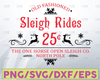 Old fashioned Sleigh Rides horizontal Christmas SVG Files for Cutting Machines Silhouette Cameo and Cricut, Commercial Use Digital Design