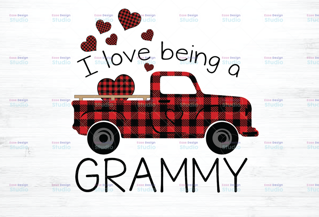 I Love Being A Grammy Car Heart Buffalo Plaid png Png,  Png, Car Gigi Png  png  INSTANT DOWNLOAD Png Printable   - Digital Print Design