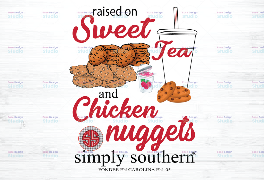 Sweet Tea and Chicken Nuggets Png, Chicken Nugget Png, Tea Png , Digital Download