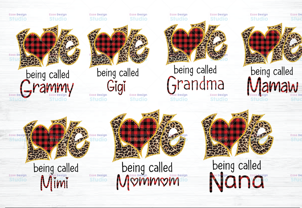 Love Is Being Called Grandma Digital Design Bundle PNG - Valentines Day Sublimation Download - Mothers Day Tshirt - Heat Transfer Printable