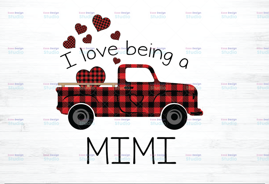 I Love Being A Mimi Car Heart Buffalo Plaid png Png,  Png, Car Gigi Png  png  INSTANT DOWNLOAD - Png Printable  - Digital Print Design