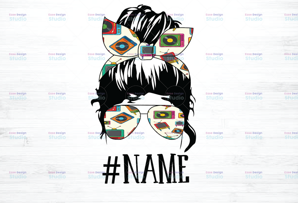 Personalized name Funny #GigiLife png | #GigiLife Skull with Glasses Messy Bun png Sassy Mom png Png Clipart Funny png Cri s