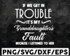 If We Get In Trouble It's My Granddaughter's Fault, Granddaughter Svg, Granddaughter, Trouble Svg, Men's and Women's shirt, Valentine svg