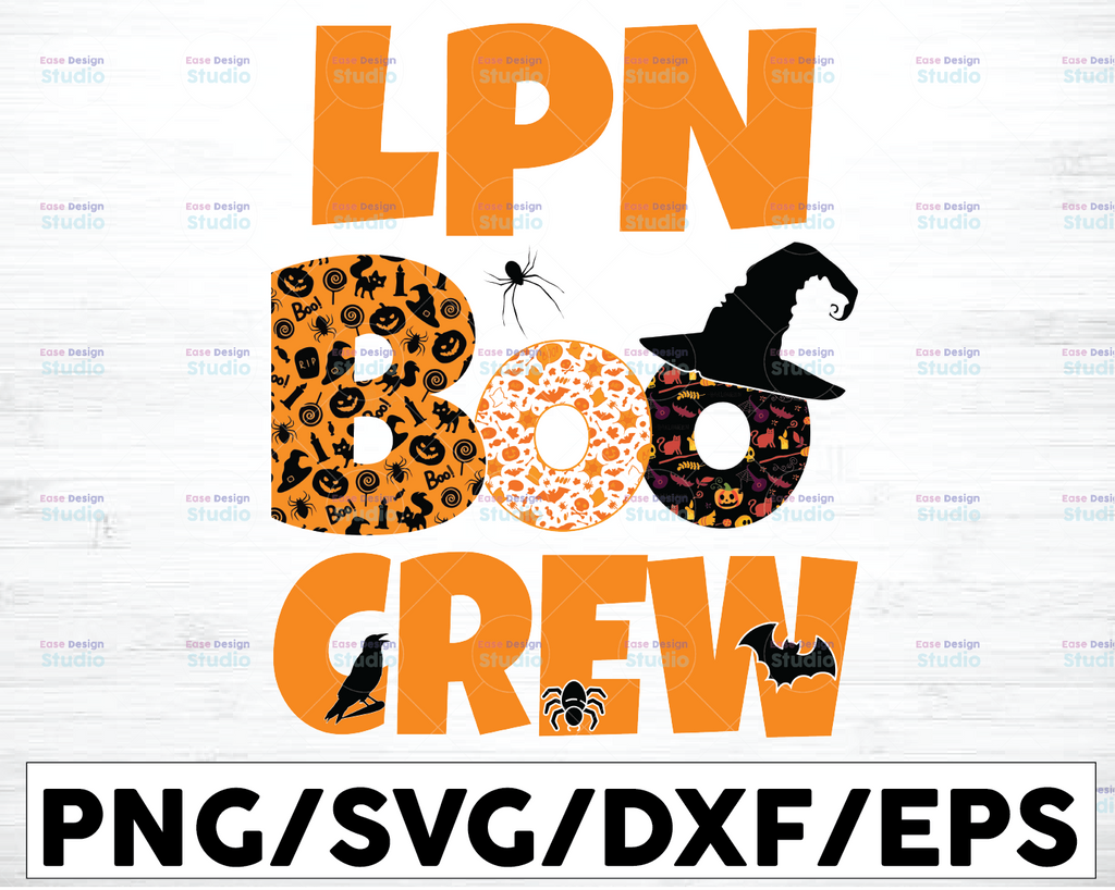 LPN Boo Crew svg,Halloween Nurse svg, LPN Crew,LPN Crew,Nurse Life,LPNLife,Nursing Assistant,Halloween Pumpkin,Cricut Svg/Png/Pdf/Dxf/Eps