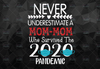 Never Underestimate A Mommom Who Survived 2021 png Pandemic png Design Clipart, png for Sublimation