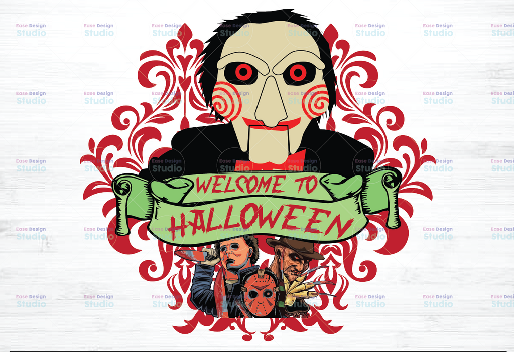 Happy Halloween Horror Movie Characters PNG, Scary Movies Png Printable, Halloween Characters Png, Sublimation Printing