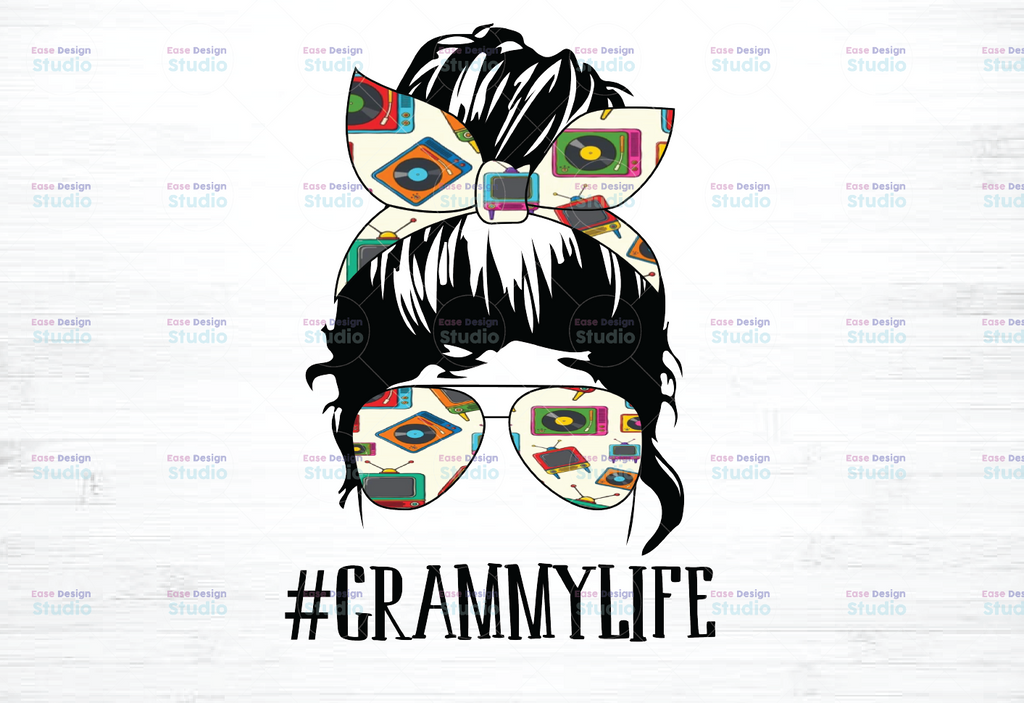 Funny #GrammyLife png | #GrammyLife Skull with Glasses Messy Bun png Sassy Mom png Png Clipart Funny Mom Instant Download Cri s