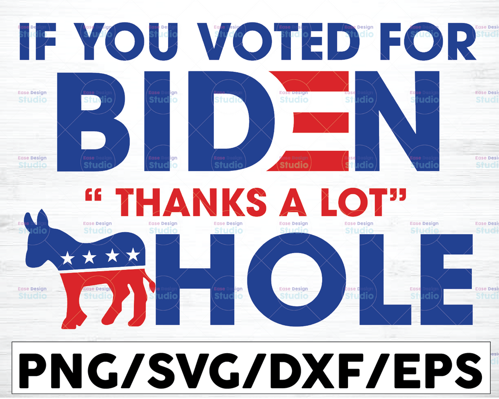 If You Voted For Biden Thanks A Lot Asshole SVG, Anti Joe Biden, US Flag, Anti Liberal Democrat, Suck It Biden Cricut Svg
