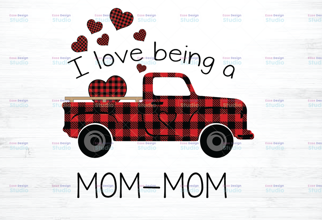 I Love Being A Mom-mom Car Heart Buffalo Plaid png Png,  Png, Car Gigi Png  png  INSTANT DOWNLOAD Png Printable  Digital Print Design