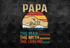 Retro Papa The Man the Myth The Legend png, Papa png, Father's Day png, Camouflage png, Dad png, Papa Sublimation, Digital Print File