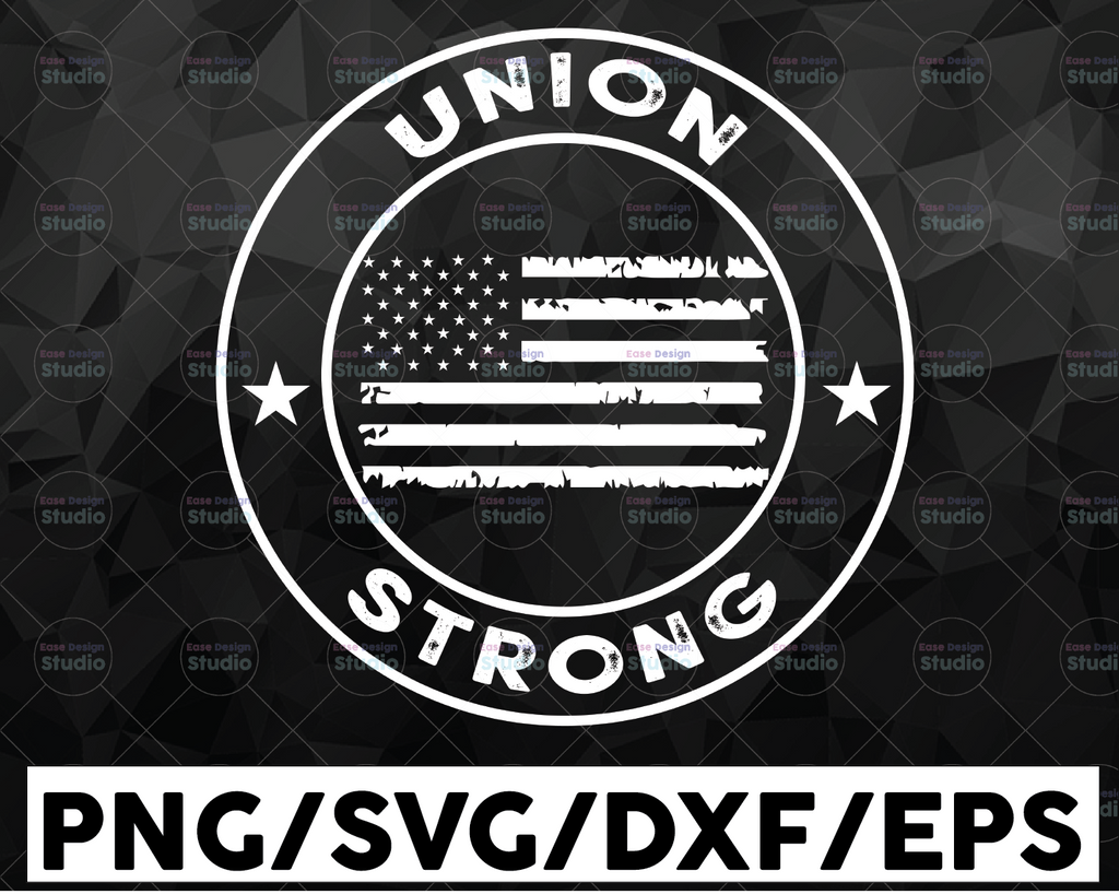 Union Strong Hammer SVG for Silhouette or Cricut, American Flag PNG for Sublimation, Instant Download