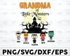 Personalized Name Grandma's Little Monsters Svg, Halloween svg, Little Monster svg, Grandma Svg, Mother's Day Svg, Cricut, Cut File, Vector, PNG, EPS