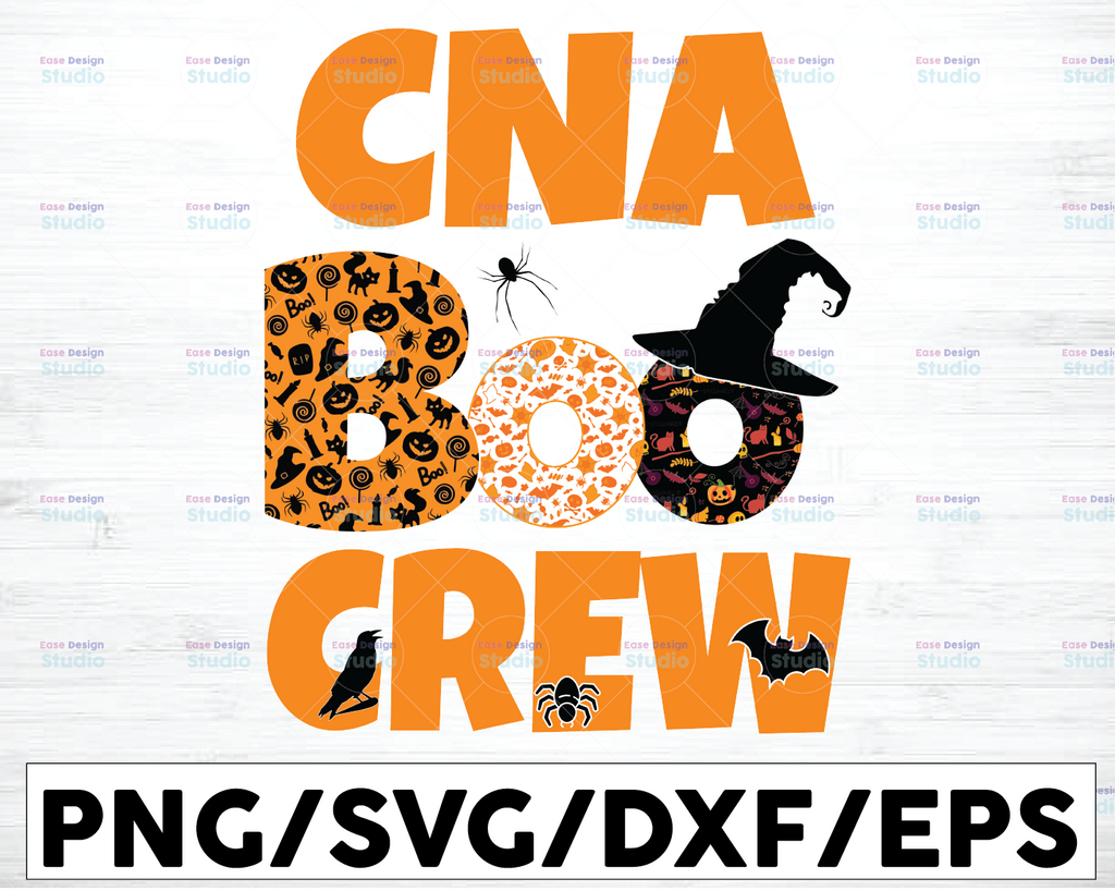 CNA Boo Crew svg,Halloween Nurse svg, CNA Crew,Nurse Life,CNA Life,Nursing Assistant,Halloween Pumpkin,Cricut Svg/Png/Pdf/Dxf/Eps