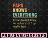 Papa Know Everything Svg, If he doesn't know he makes stuff up really fast SVG, Papa SVG, Father's Day SVG