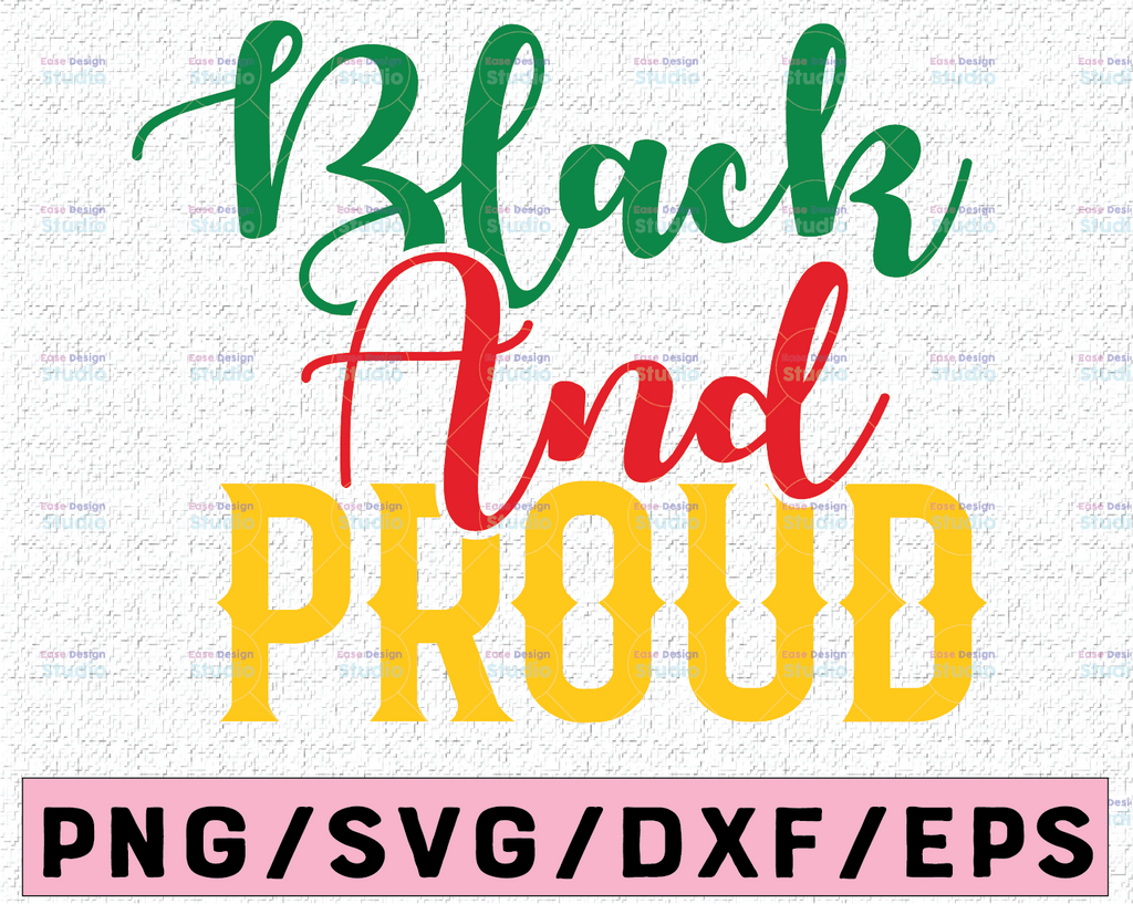 Black and Proud Swoosh Black History Month SVG Text SVG, African American Cricut or Silhouette Cut File