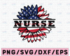 Nurse Love What You Do American Flag Sunflower SVG Preschool Teacher Sunflower svg 4th of July Patriotic Distressed Flag America Png
