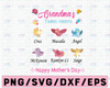Grandma's Tweet-Hearts Personalized Grandkid's Name Garden Gift For Grandma svg Custom svg png
