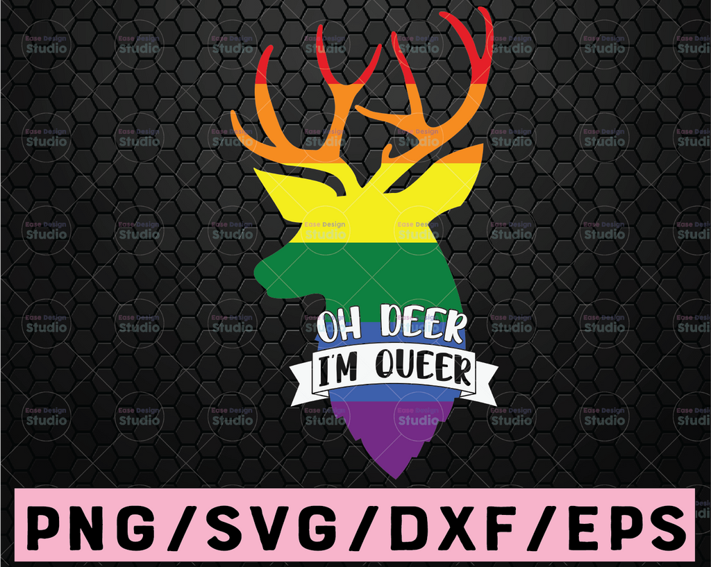 Oh Deer I'm Queer LGBT Pride Svg,  LGBT svg, Pride svg, Gay Pride clipart, Lesbian pride svg