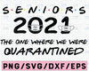 Seniors 2021 The One Where We Were Quarantined Graduation Day Class of 2021 Design Silhouette SVG PNG Cutting File Cricut Digital Download