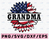 Grandma Love What You Do American Flag Sunflower SVG Preschool Teacher Sunflower svg 4th of July Patriotic Distressed Flag America Png