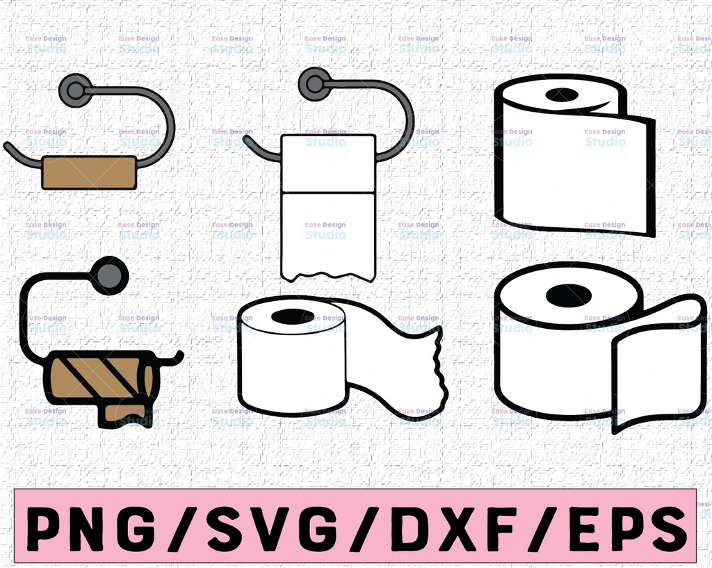 Toilet Paper Bundle, Toilet Paper Roll Svg, Files for Cricut, Toilet Svg, Toilet Silhouette, Cutting File