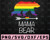 Mama Bear Lgbt Svg, Mama Svg, Bear Svg, Lgbt Svg, Pride Svg, Svg, Dxf, Eps, Png ,