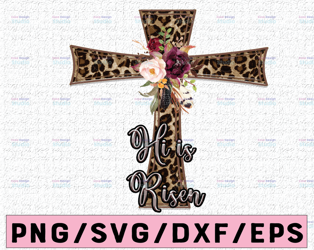 He Is Risen, Jesus Png, Easter Png, Cross Png, Christian Png, Floral Png, Easter pPrintables, Leopard Png, Religious Png, Bible Verse Png