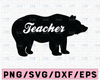 Teacher Bear SVG DXF JPEG Silhouette Cameo Cricut Teacher svg School svg bear svg teacher iron on svg Shirt design