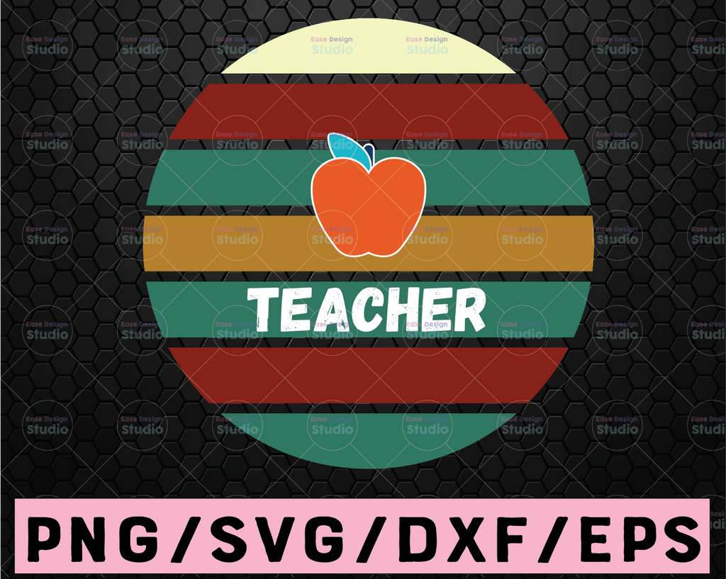 Teacher Svg, Apple Svg, Back to School Svg, Teacher life Svg Dxf Eps Png, Teacher Shirt Design, Educator Gift, Cricut, Silhouette, Cut Files