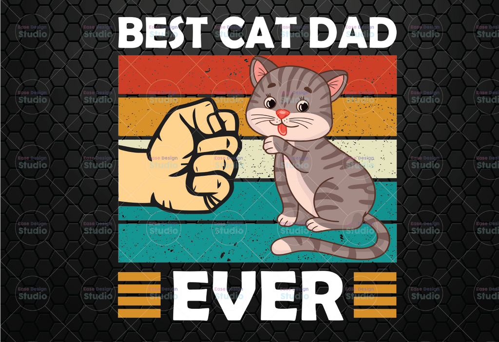 Best Cat Dad Ever Vintage Png Design, Funny Cat Daddy Png, Father Day Design, Best Cat Dad Ever Png, Cat Lover Png, Sublimation Design