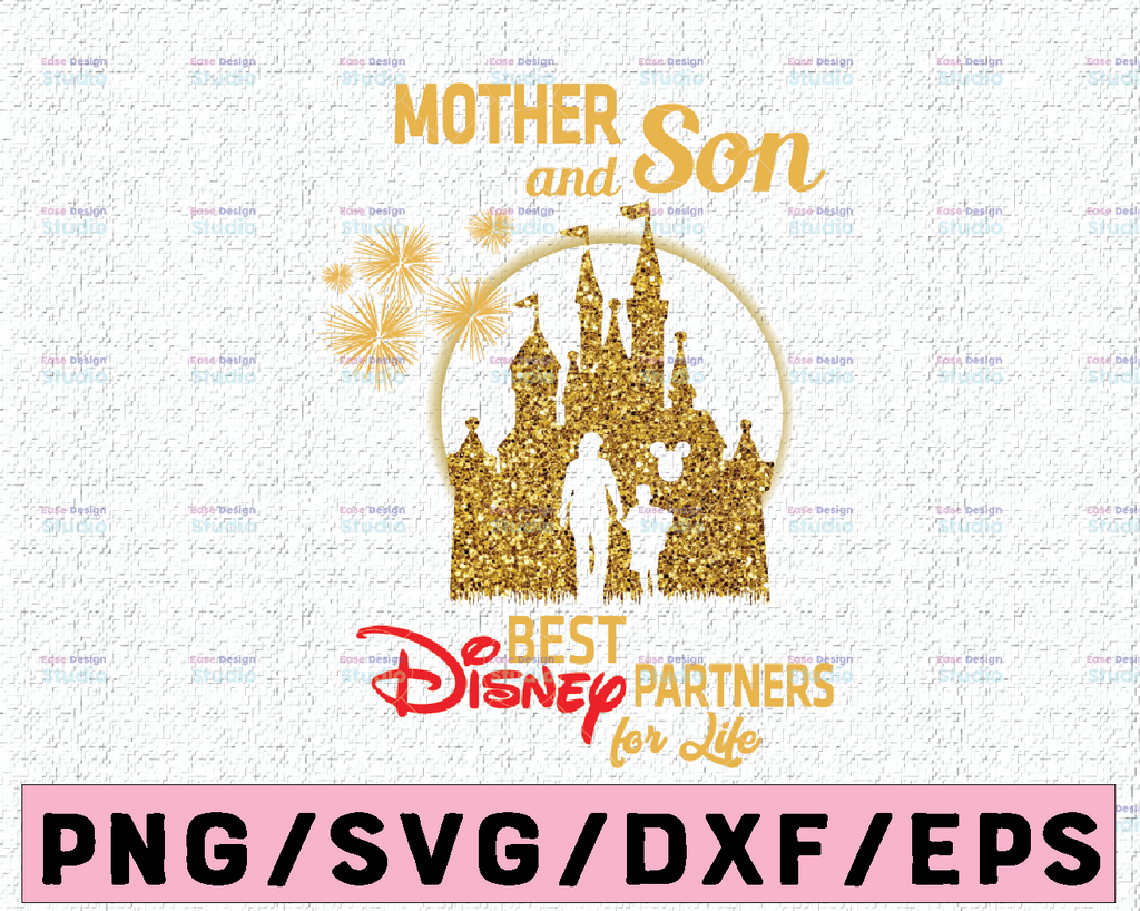 Mother and Son Disney Partners For Life Mother's Day Png Printable, Sublimation Digita