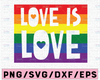 Love is Love Flag Svg, Gay pride cut files, Love quote cut file, LGBT cut file, gay love heart cut file, cricut, silhouette