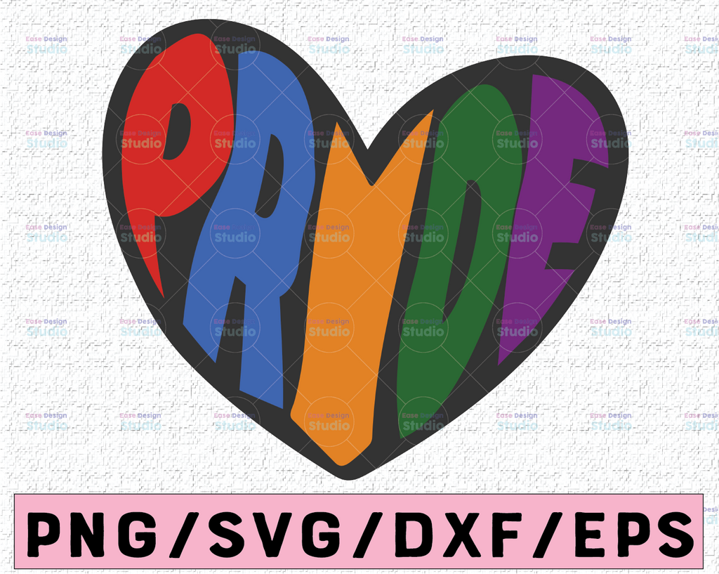 Pride Svg, Pride Heart svg, LGBQT svg, Love is Love svg Digital file Svg Dxf Pdf Silhouette Cricut