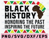 Honoring Past Inspiring Future Black History Month Svg, Black History The Future, African American Svg, Digital Download Svg/Png/Pdf/Dxf/Eps