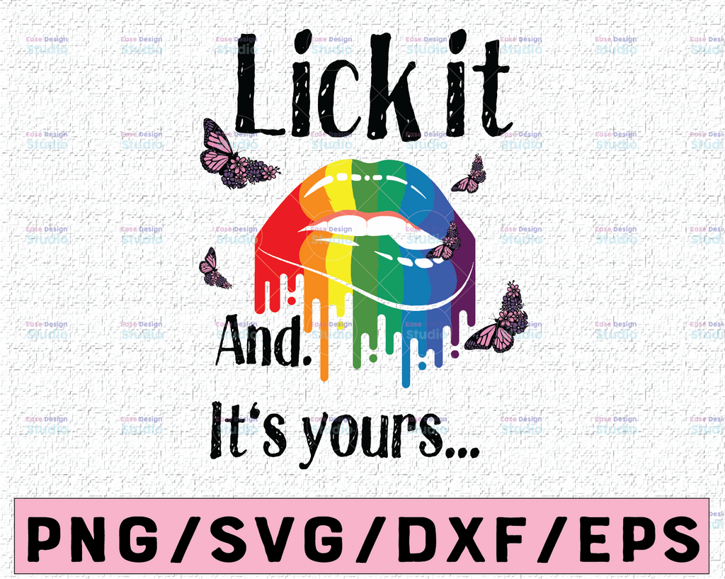 Hippie lips svg, Lick it SVG, LGBT Pride Svg, Lesbian Pride svg, gay pride svg, cricut file, clipart, svg, png, eps, dxf