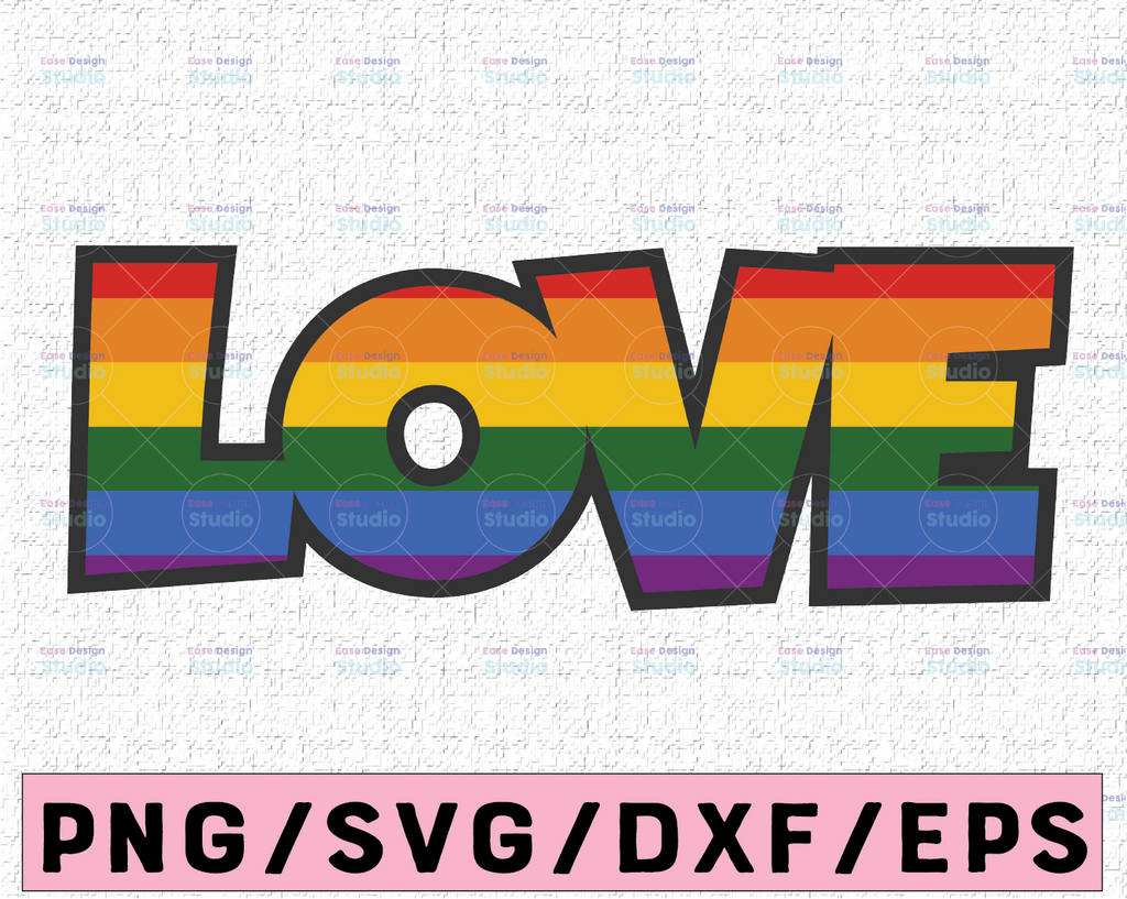 LGBT Love Svg, Rainbow Svg, Heart Svg,  Gay Pride svg png eps, Cricut Cut File