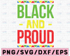 Black and Proud Swoosh Black History Month SVG Text SVG, African American Cricut or Silhouette Cut File