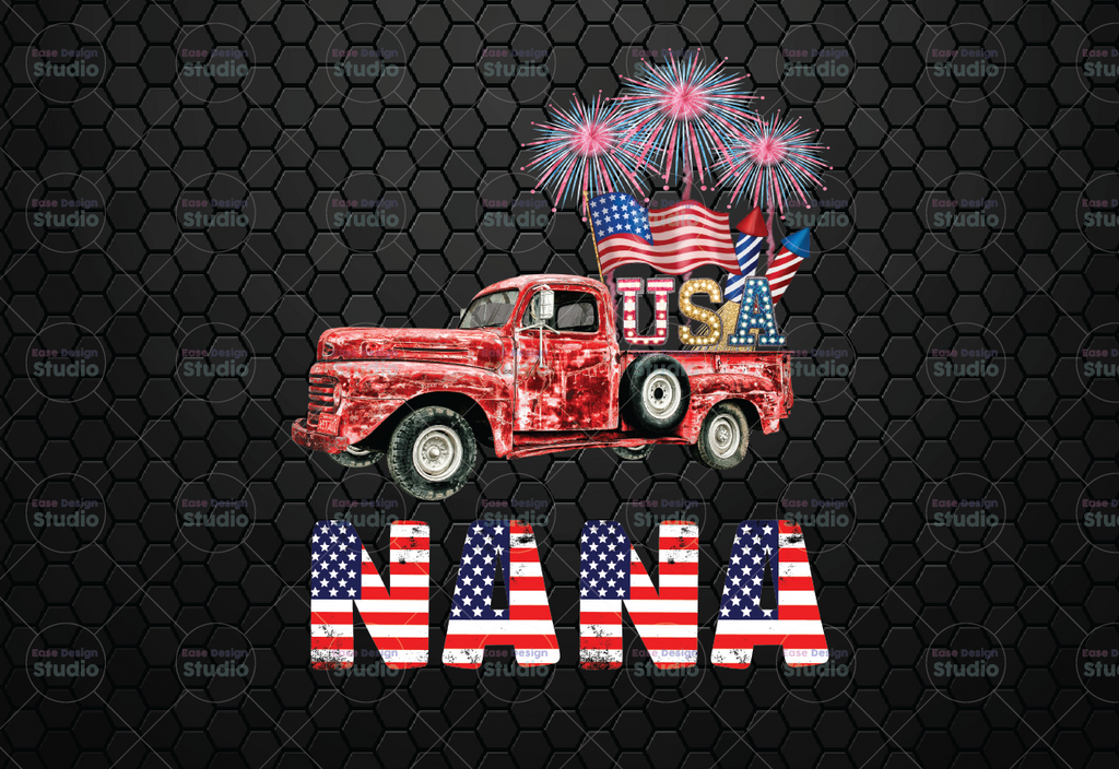 Nana American flag truck png 4th of July sublimation PNG designs downloadsN digital download Patriotic png design Patriotic png shirt design
