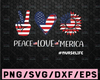 Peace Love America svg, Nurselife svg peace sign svg, peace love svg, 4th of July Svg, Patriotic SVG, Cricut Silhouette Cut Files svg dxf
