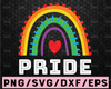 Pride Rainbow SVG, Retro Rainbow Svg, LGBTQ Pride Svg, LGBTQ Awareness, Gay Pride svg  Design, Sublimation Png, Vinyl Decal File for Cricut