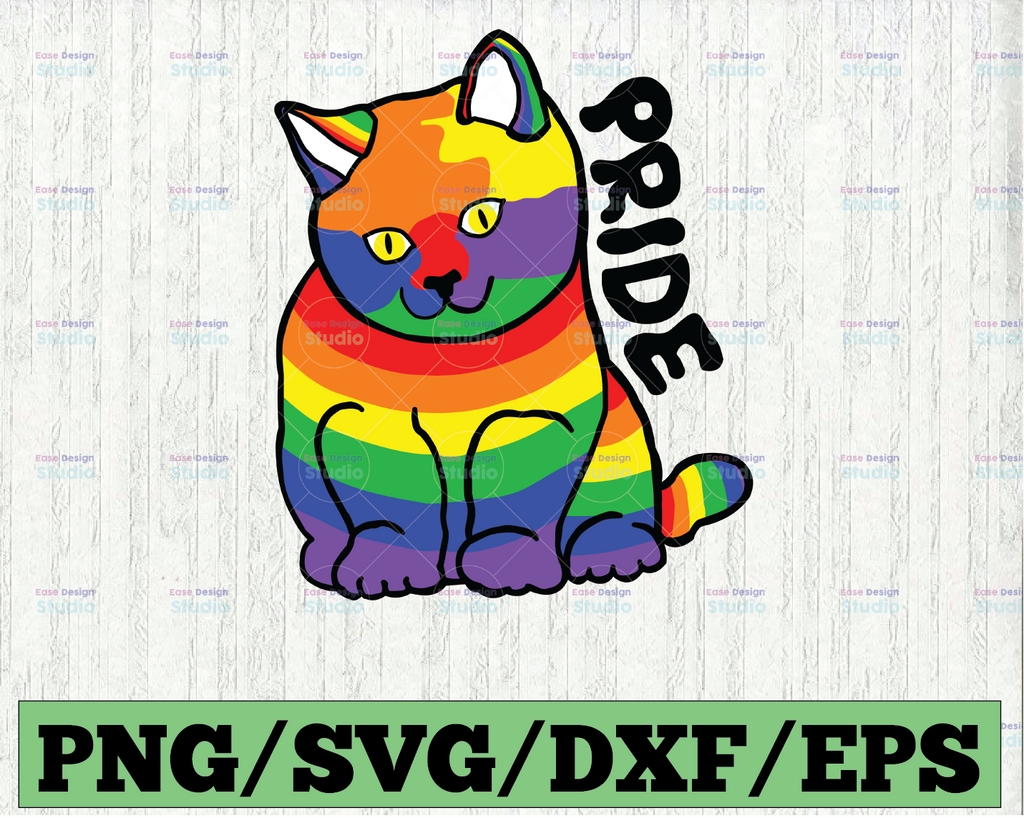 Cat Pride Svg, LGBT pride svg, Lesbian Pride svg, Gay Pride svg, cricut file, clipart, svg, png, eps, dxf