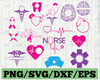 Nurse svg, nurse dxf, nurse eps, medical svg, doctor svg, stethoscope svg, syringe svg, stencil, nurse transfer, clip art, electrocardiogram