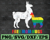 Funny Free Mom Hugs SVG Cut File, Gay Pride svg, Lgbt svg, Pride Month, Lgbt Rainbow, Llama Lover Dxf files for Cameo & Silhouette,