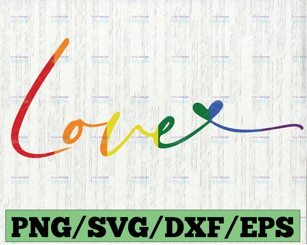 Lgbt Love Svg. Rainbow Flag Heart. Vector Cut file for Cricut, Silhouette, Pdf Png Eps Dxf, Decal, Sticker, Vinyl, Pin