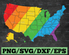 Pride USA Map Grunge SVG, Map svg, America Map svg, LGBT svg