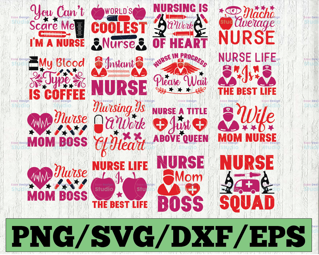 15 Nurse SVG Bundle, Health Doctor Nursing Quotes SVG/ Nurse Doctor Svg for Cricut/ Silhouette