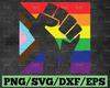 Gay Fist Hand Pride Symbol Rainbow Flag LGBT Pride Rights Power Homosexual Lesbian Love Design Element Icon Logo SVG PNG Clipart Vector Cut