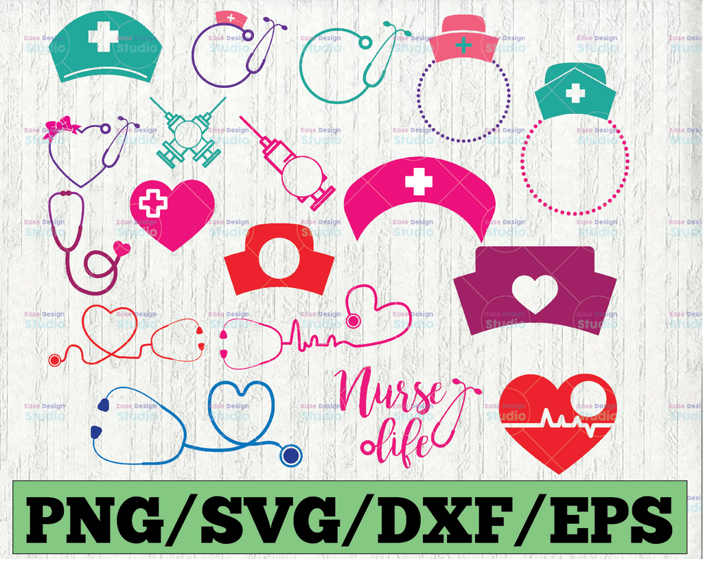 Nurse svg Nurse designs bundle svg Medical symbol Nurse stethoscope Heartbeat svg Medical File for Cricut Silhouette Files for cricut